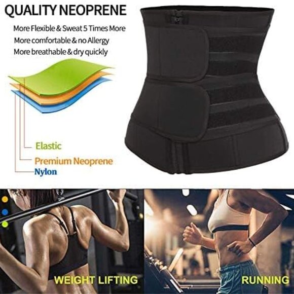 Double Adj. Belt Abdominal Waist Trainer Trimmer